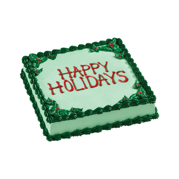 happy holidays square cake